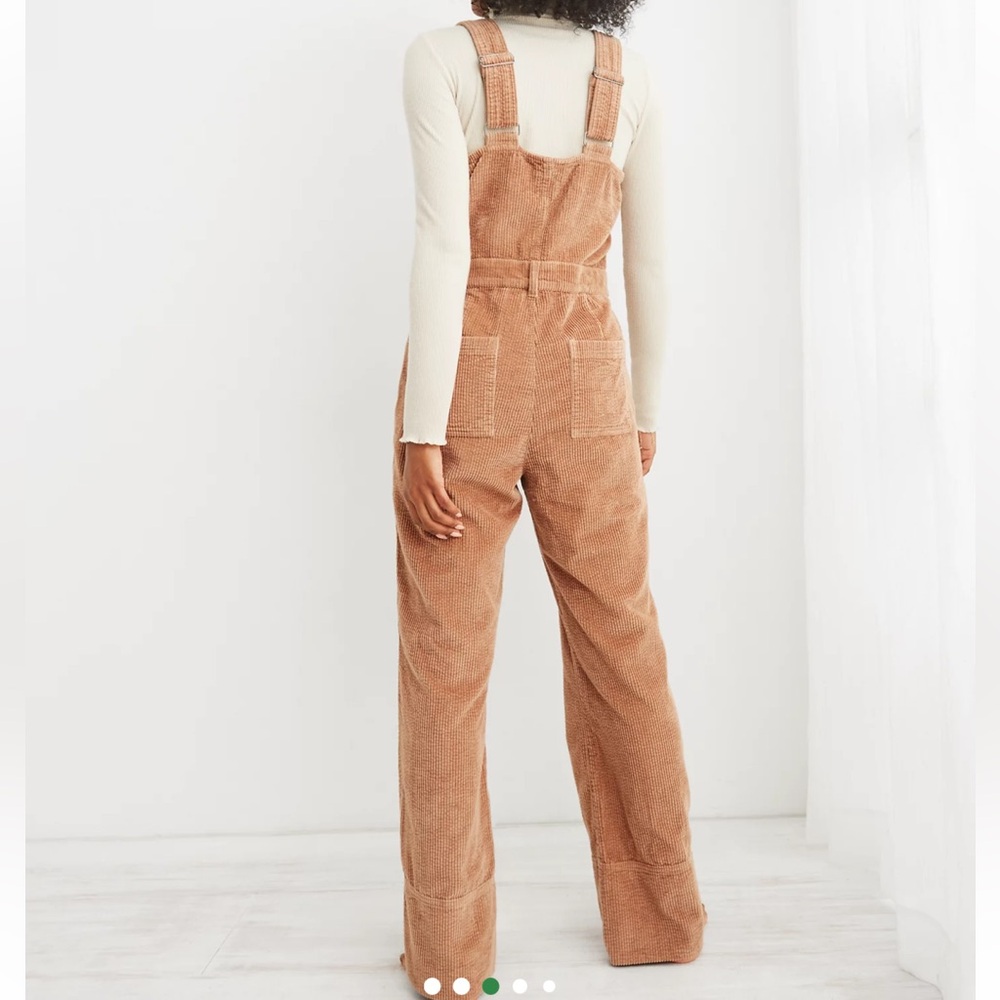 Aerie tan corderoy flare overall pants - Picture 2 of 11